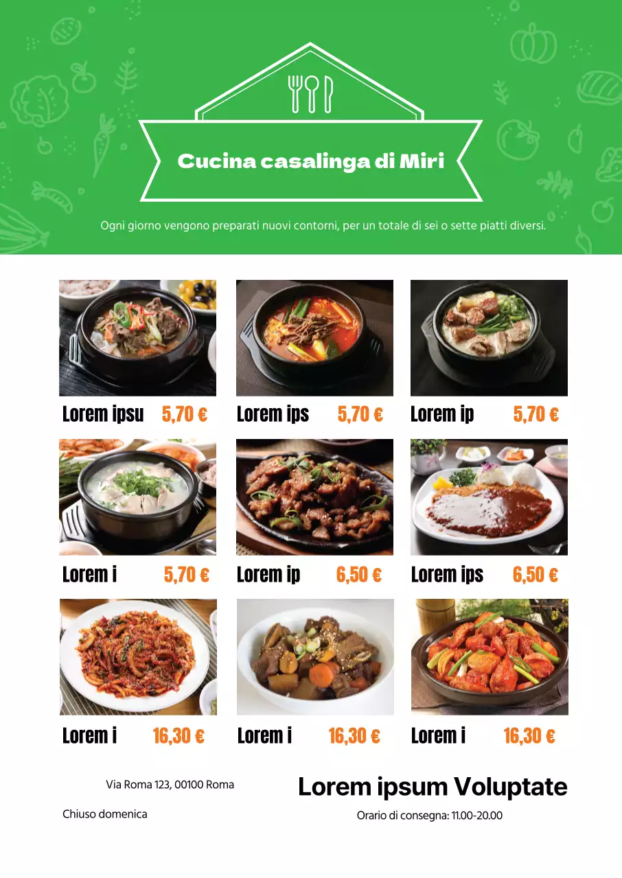 Menù ramen ordinato con foto in rosso in evidenza