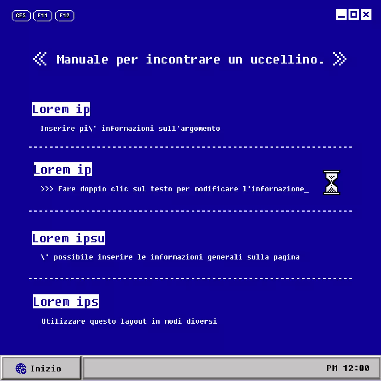 Il vecchio uccellino blu e grigio del computer CardNews