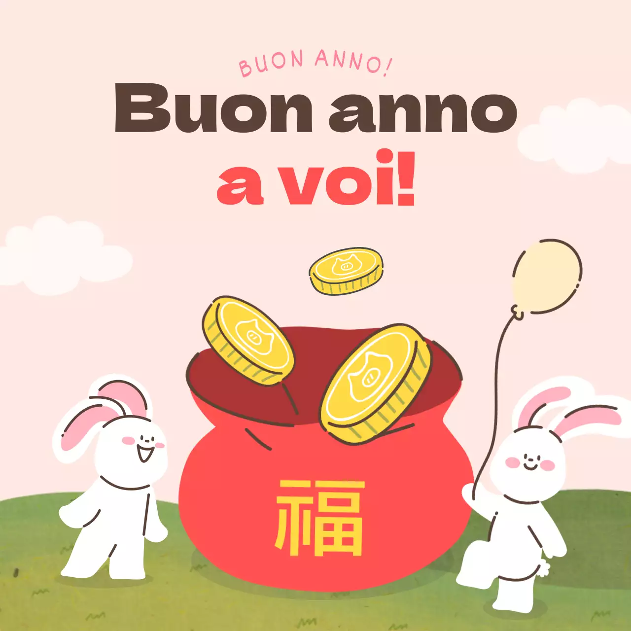 Borsa portafortuna rosa Auguri di buon anno Instagram