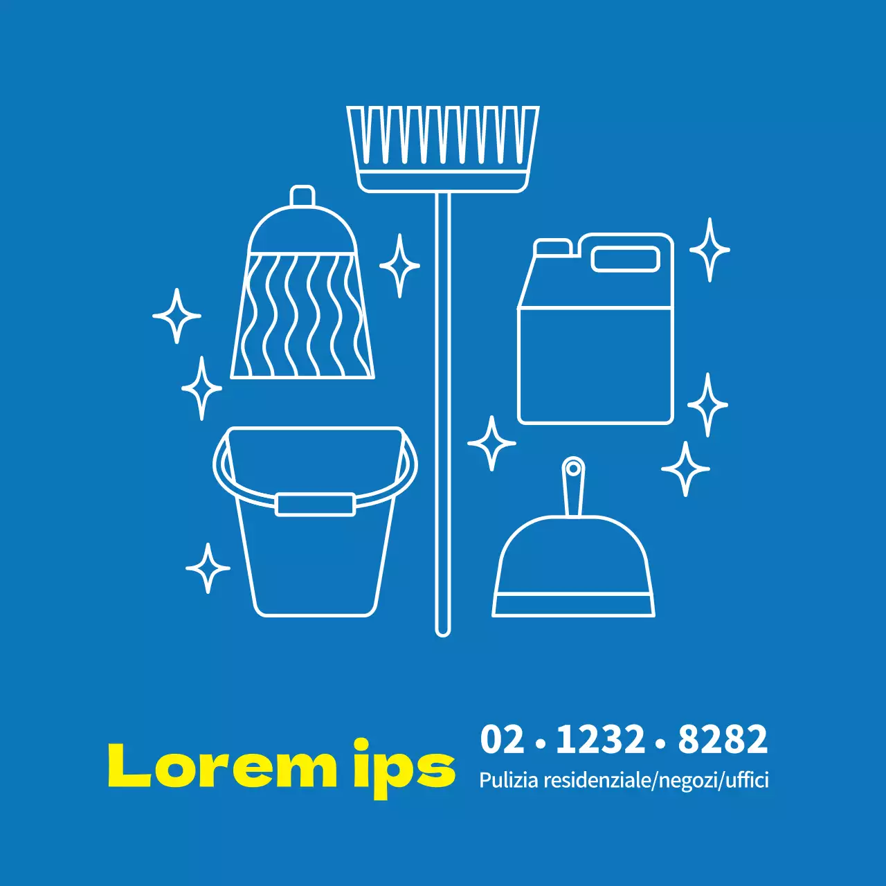 Illustrazione viola Promozione di un servizio di pulizia domestica ordinato