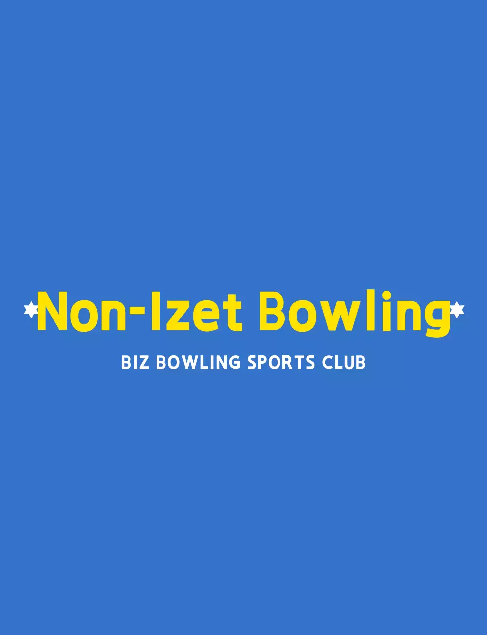 A clean, light blue, white, and yellow bowling illustration with an emblem logo for a bowling sports club.