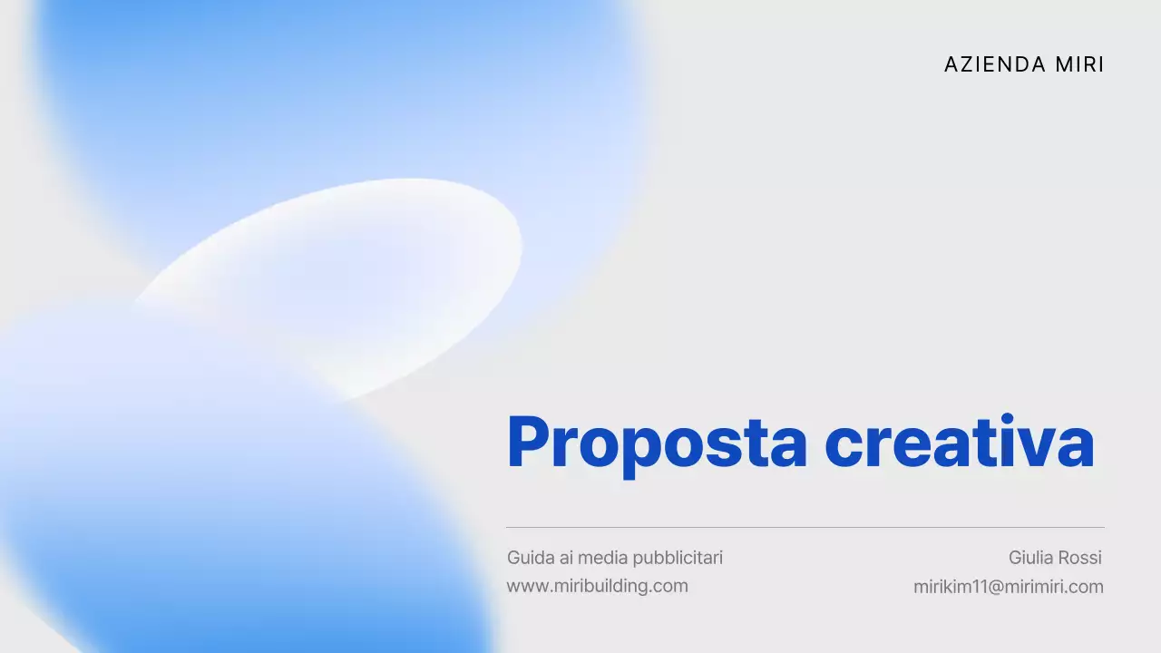 Proposta di supporti pubblicitari semplici di colore azzurro e blu