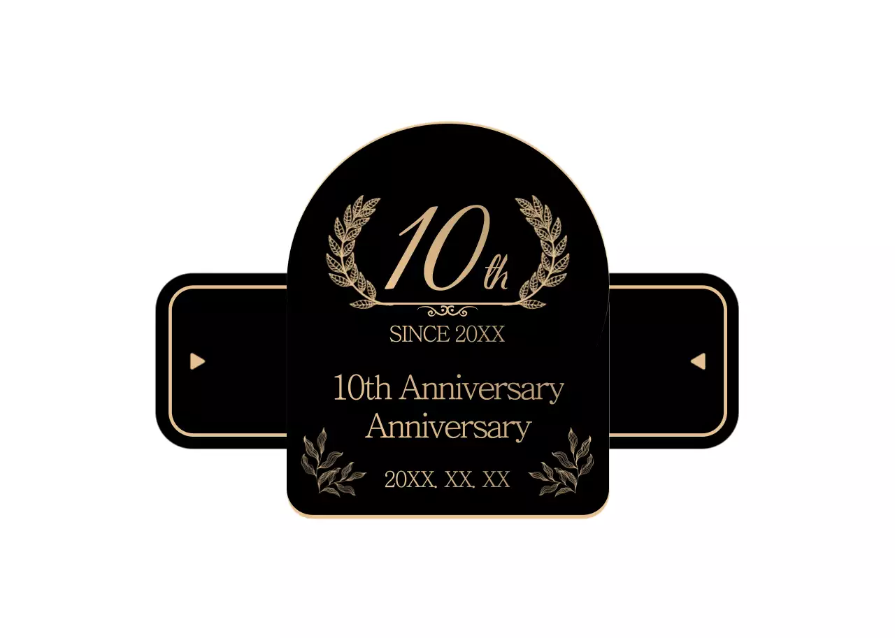 A clean, classy laurel frame in black and gold to commemorate the concept.