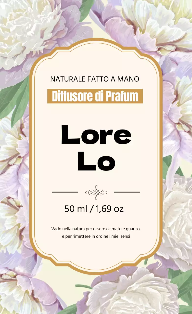 Etichetta di profumo vintage con illustrazione gialla