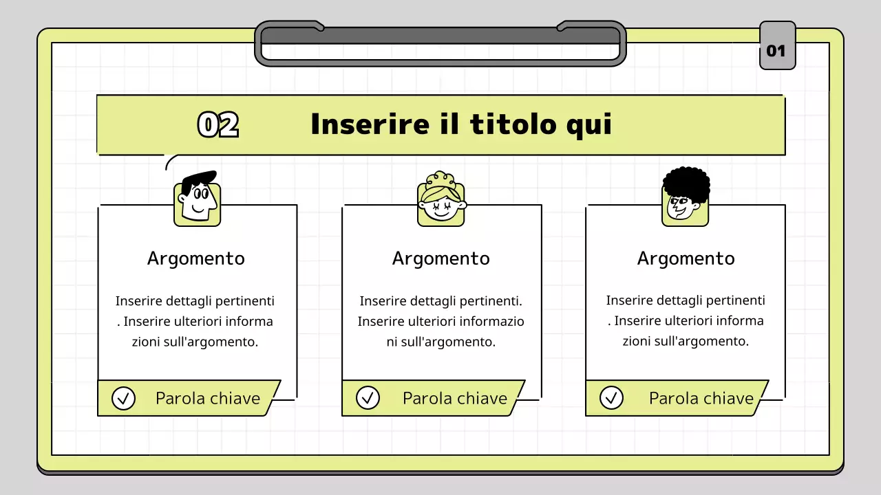 Kit per presentazioni didattiche in bianco e lime