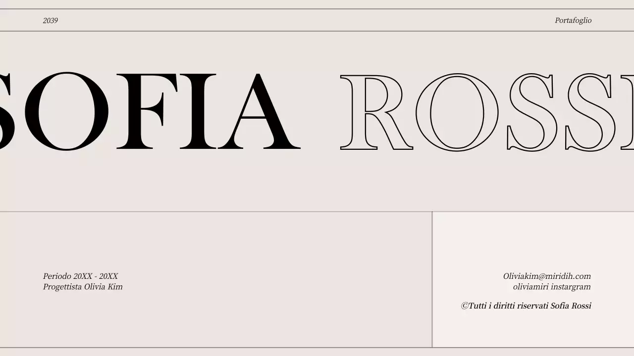 Portafoglio concettuale dalle linee pulite in bianco sporco e nero