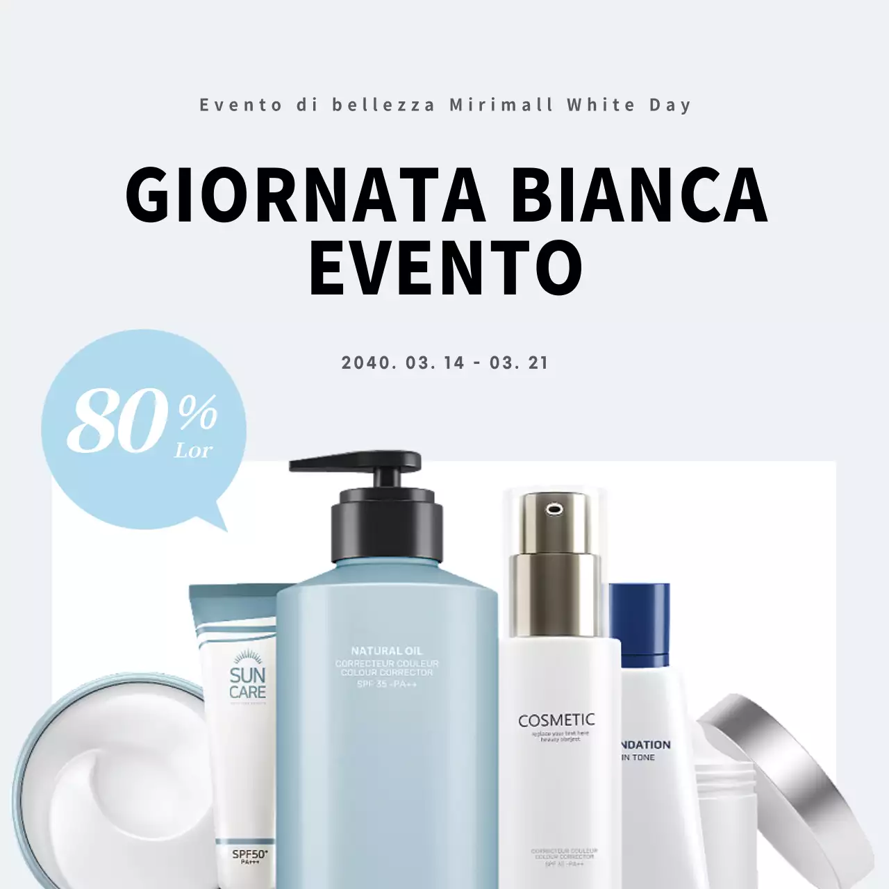 Risparmia sui cosmetici di bellezza puliti e semplici per il giorno bianco