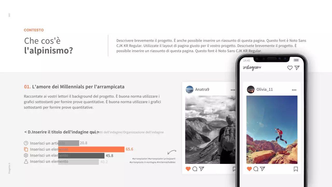 Un portafoglio di concetto pulito in bianco e arancione
