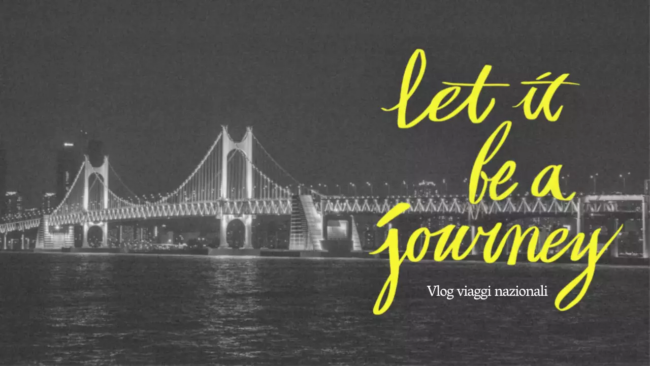 Testo in bianco e nero evidenziato in giallo Vlog di viaggio domestico Miniatura di YouTube