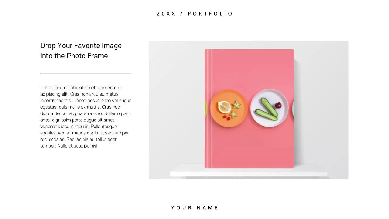 Apresentação de portfólio minimalista preto