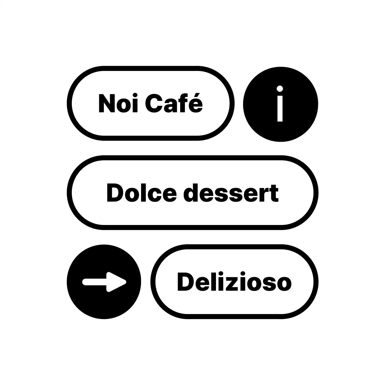 Testo UI nero semplice Stile cartoleria Caffè