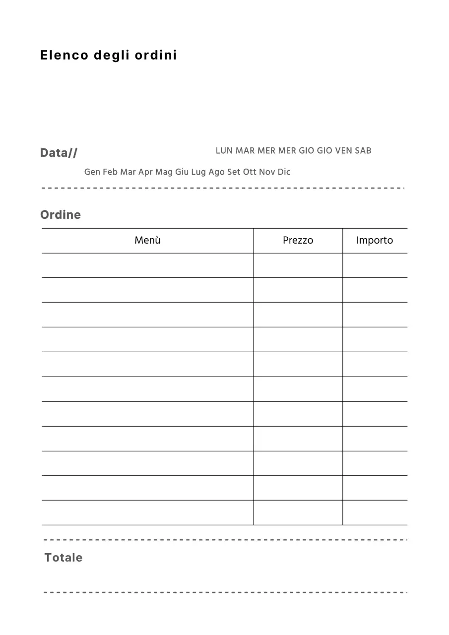 Poster di design con modulo d'ordine semplice in bianco