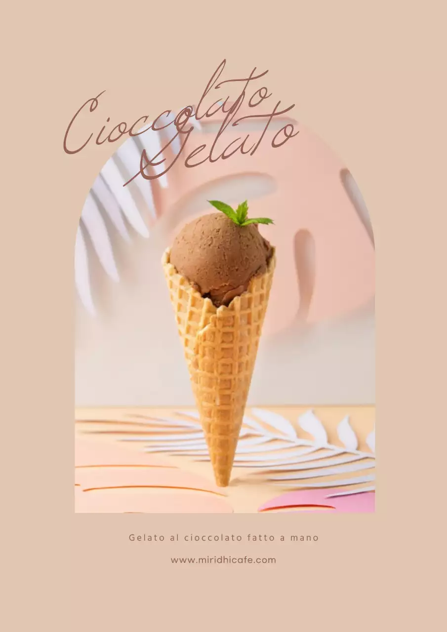 Estate Semplice Gelato al Cioccolato Artigianale Promozione Artigianale