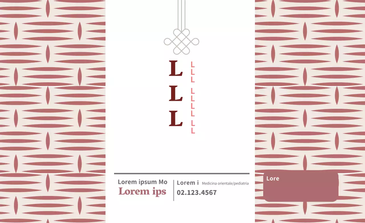 Etichetta pubblicitaria marrone della clinica di medicina tradizionale orientale