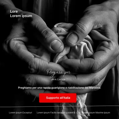 Promuovete la raccolta fondi per l'emergenza terremoto in Marocco con i colori nero e rosso.