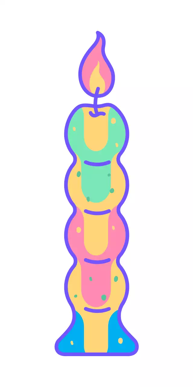 Unique curved candlestick decor in colorful colors