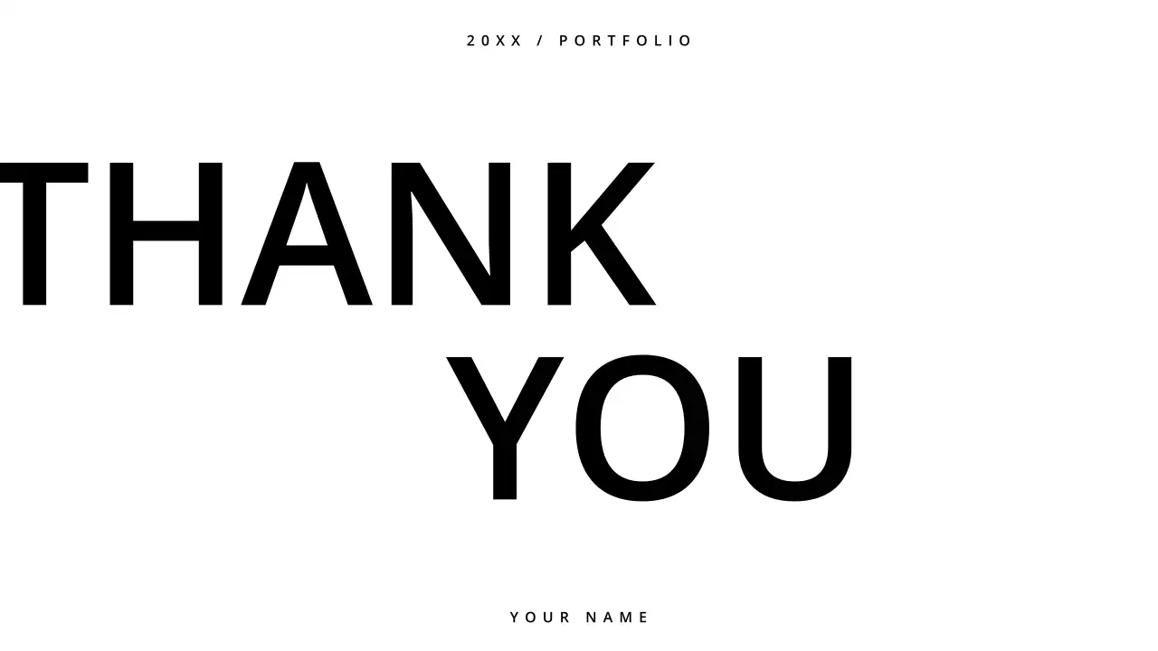 Apresentação de portfólio minimalista preto