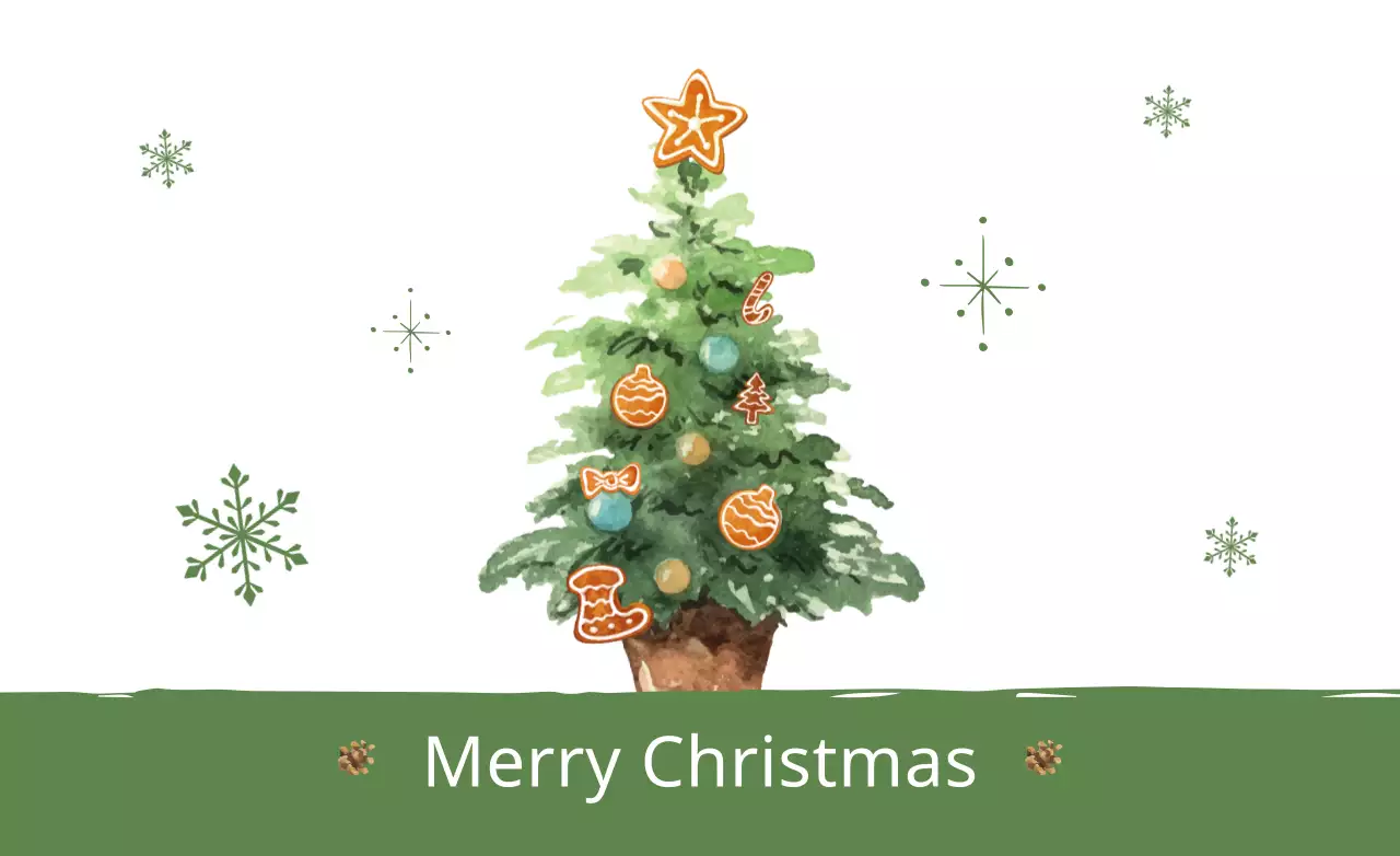 Green Traditional Christmas Greetings Card Banner