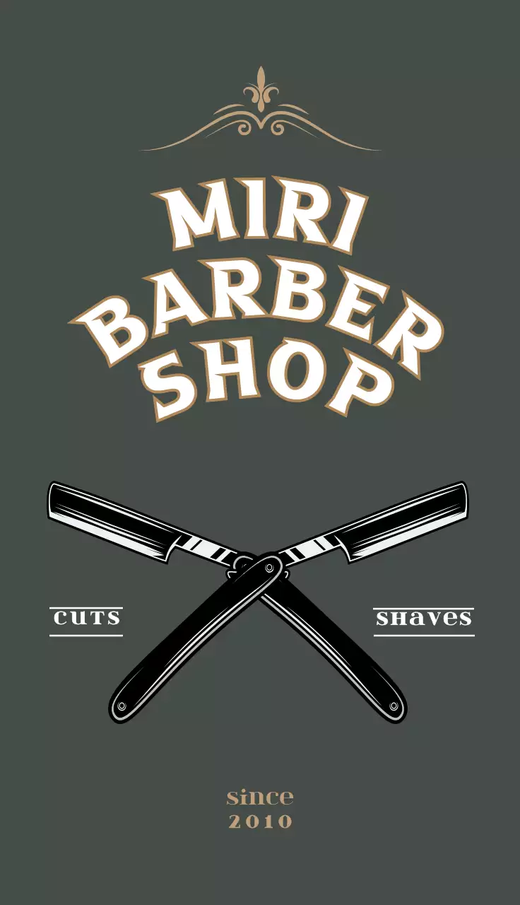 Kartu Nama Barber Vintage Hijau