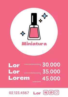 Semplice promozione dei prezzi con illustrazione di smalto rosa