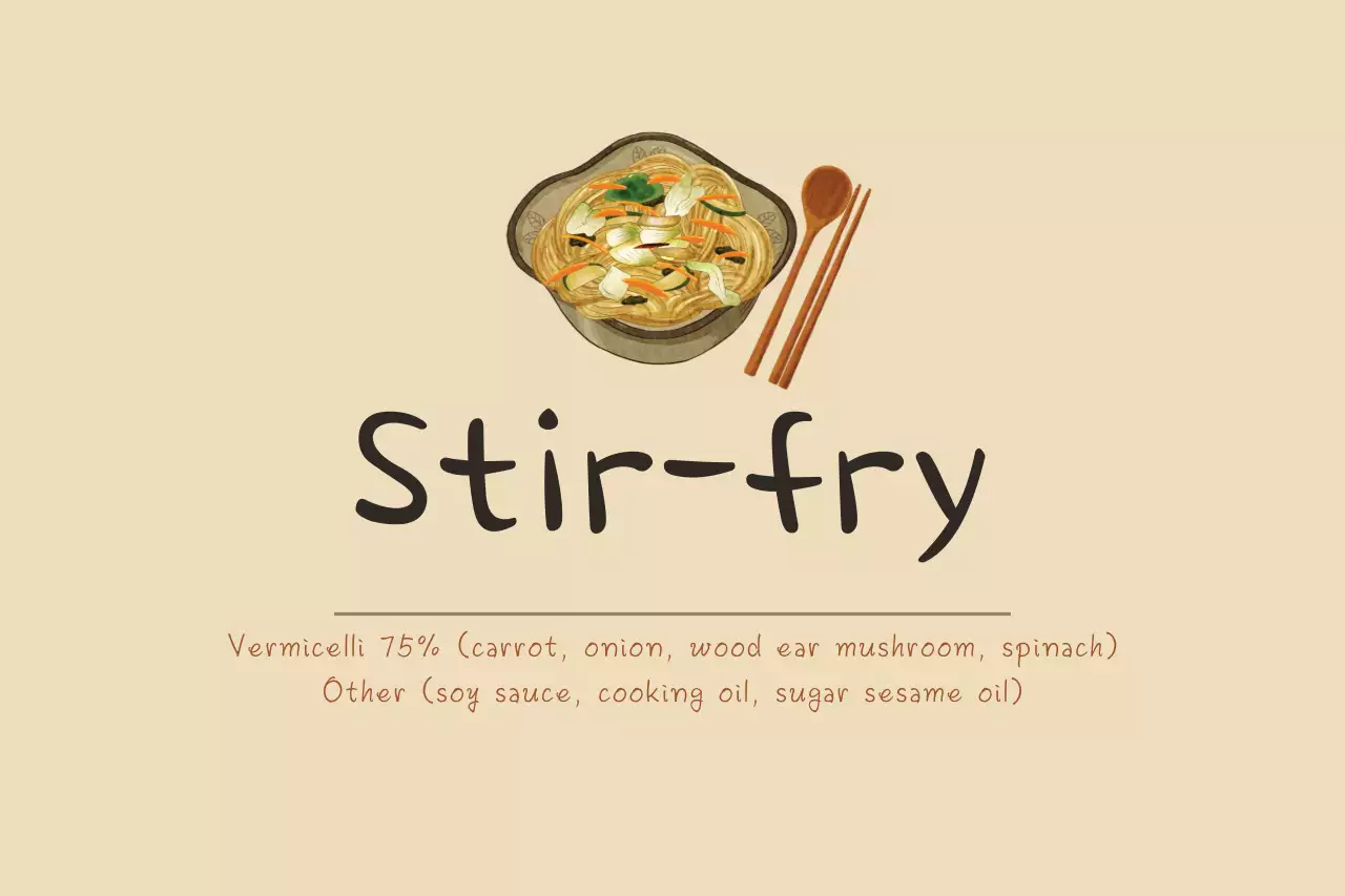 Beige Simple Stir-Fry Recipe Banner