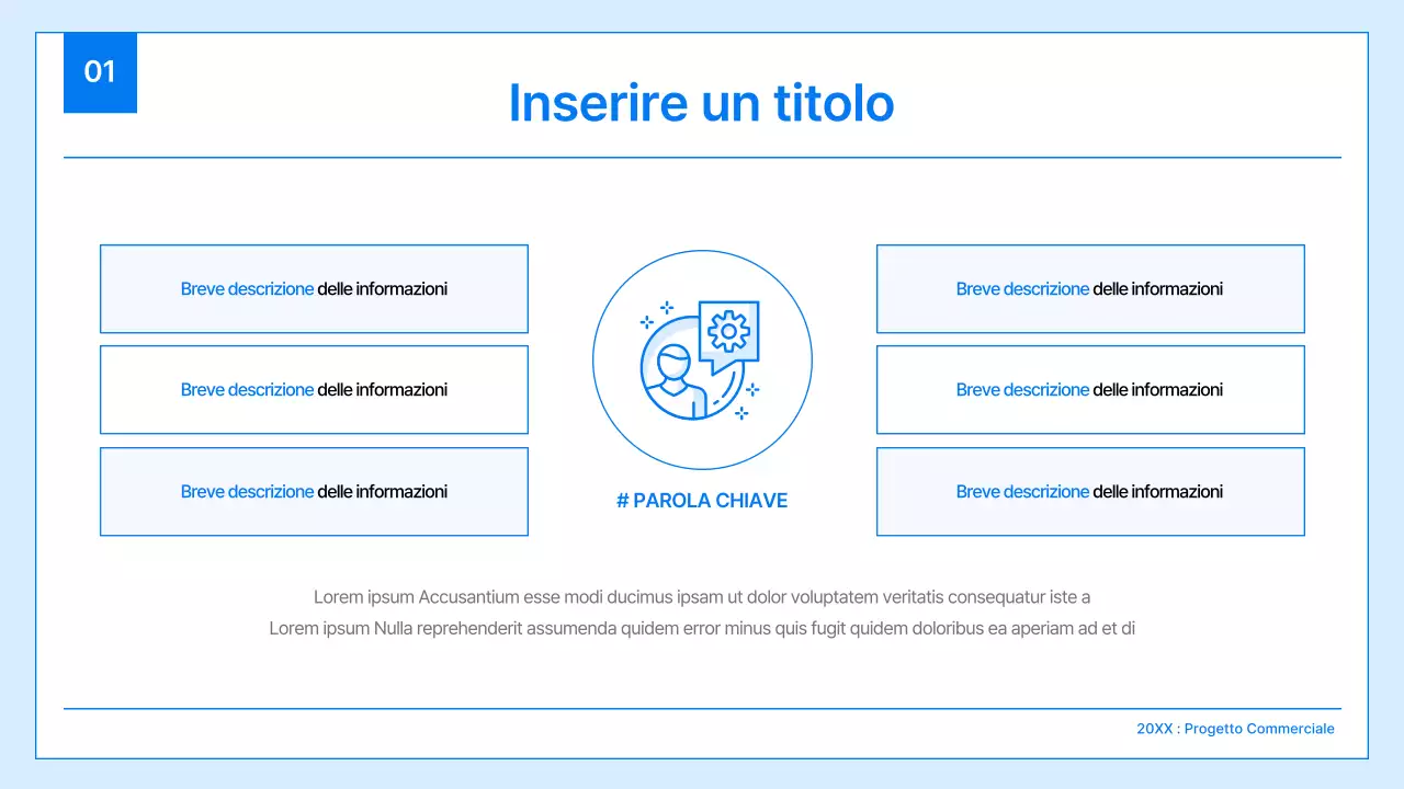 Un semplice business plan in bianco e blu