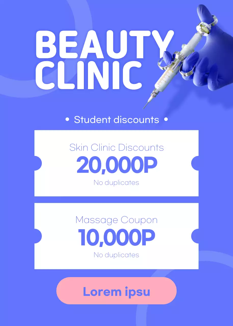 Poster Promosi Kecantikan Modern Biru