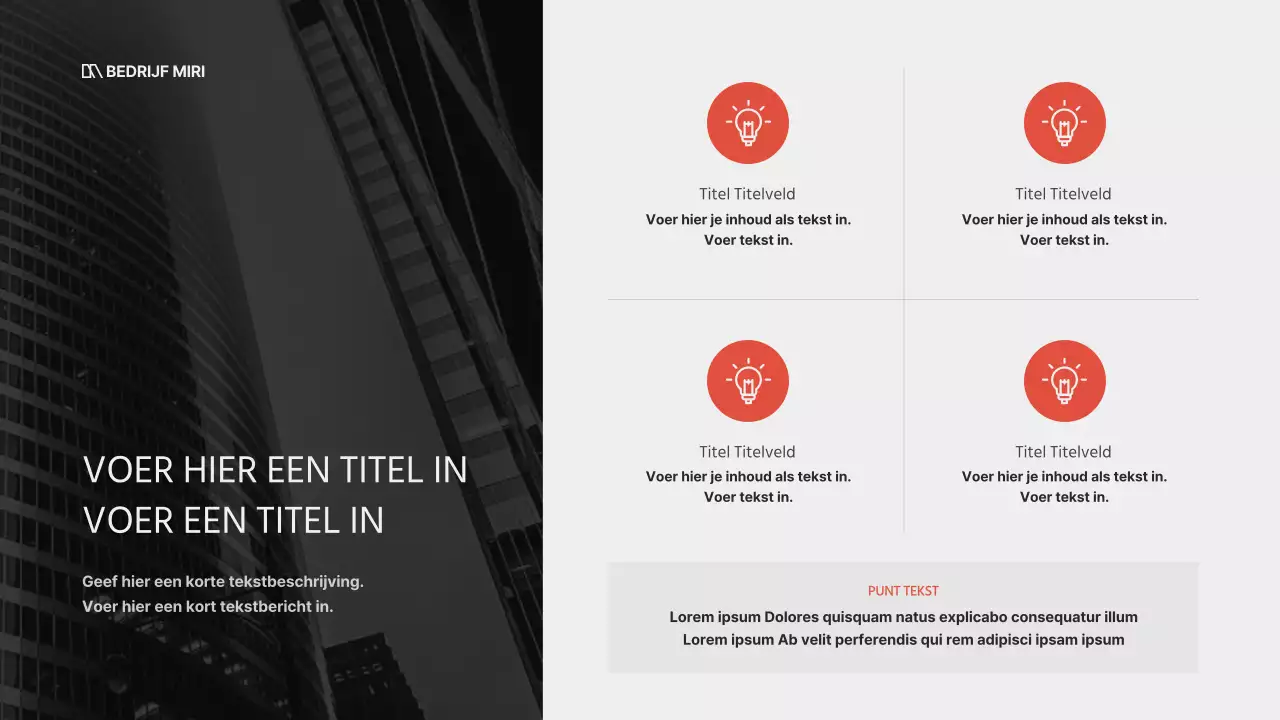 Een modern bedrijfsproject in rood en zwart