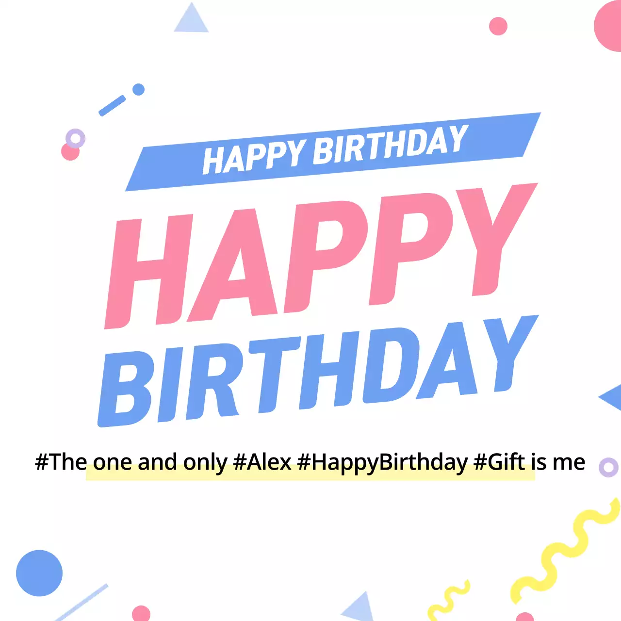 Colorful Trendy Birthday Card Banner