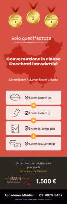 Guida al pacchetto introduttivo della scuola di cinese in stile semplice rosso e nero