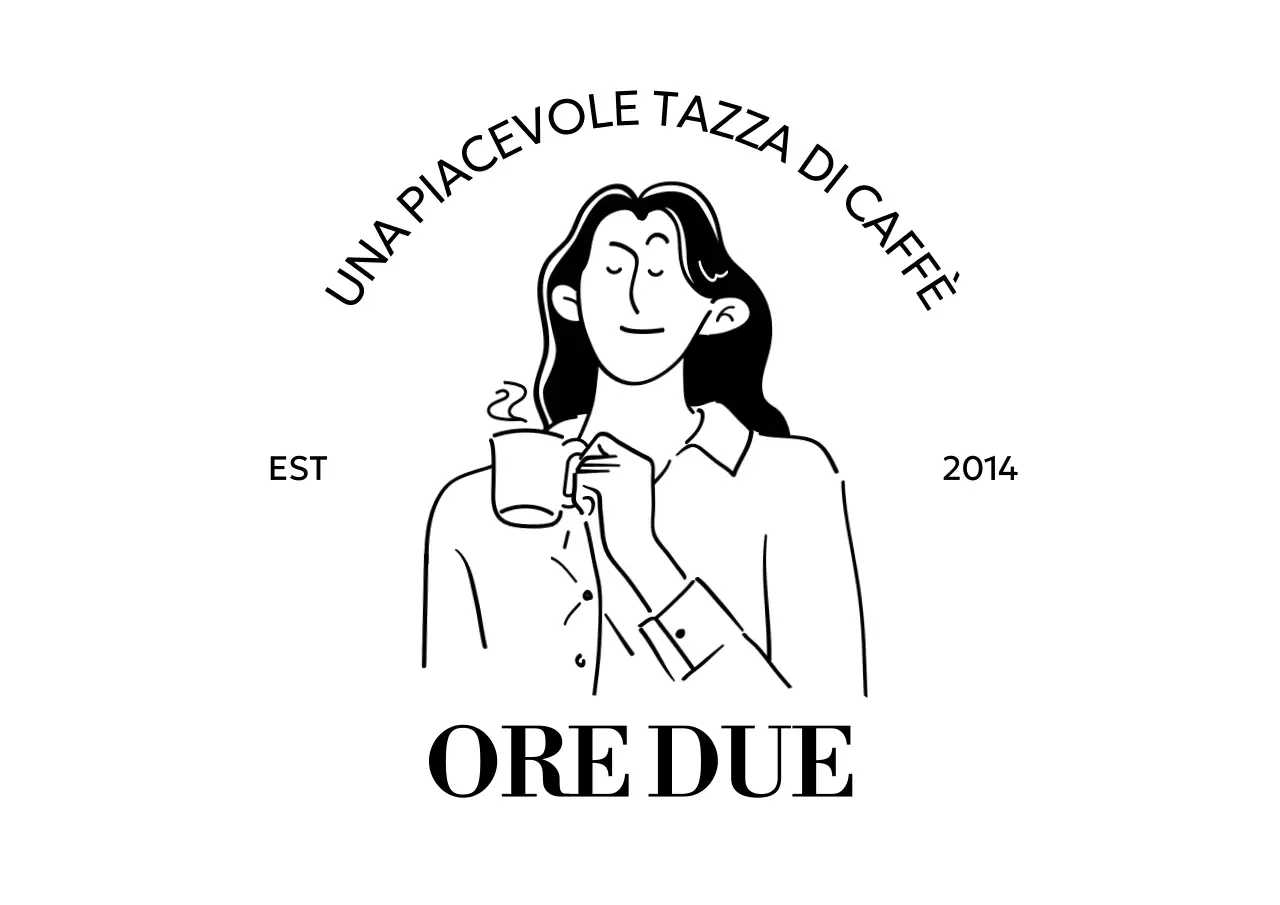 Per un bar con l'illustrazione di una donna che beve un caffè in nero