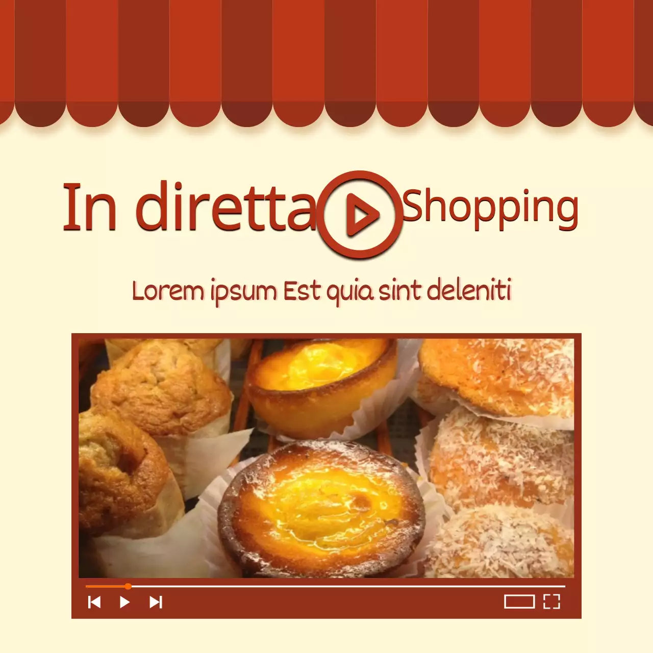 Promuovere un livestream a tema negozio rosso e arancione