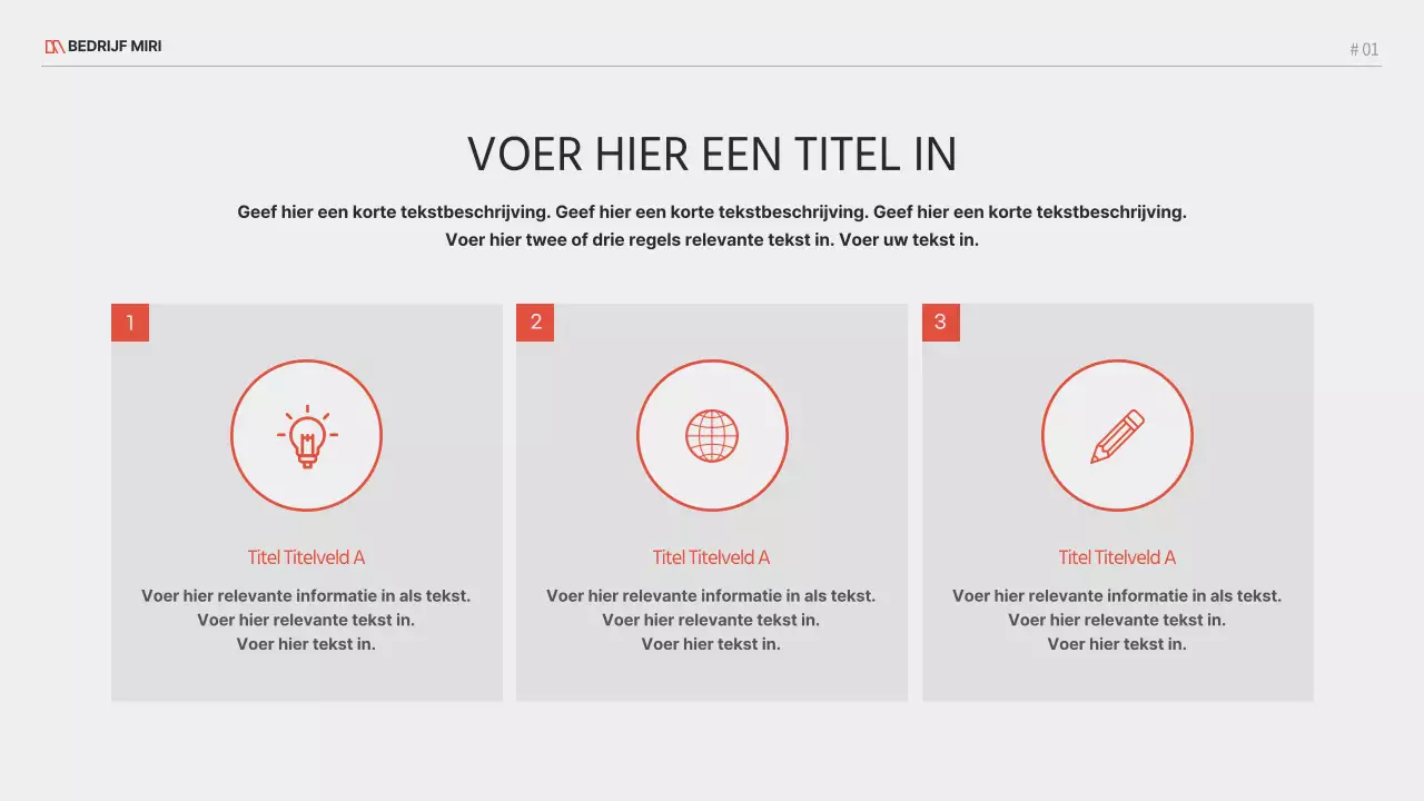 Een modern bedrijfsproject in rood en zwart