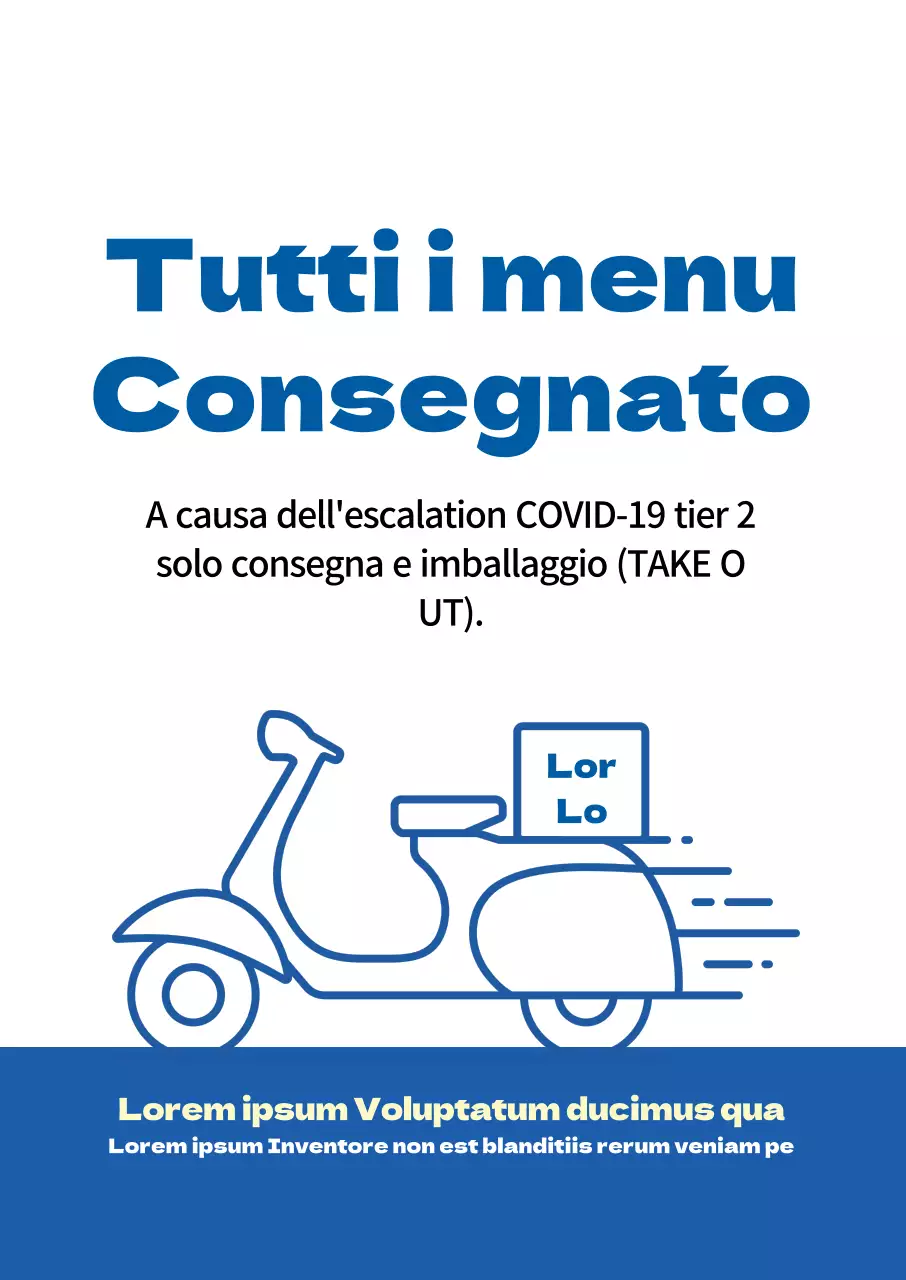 Illustrazione blu COVID-19 consegna imballaggio negozio