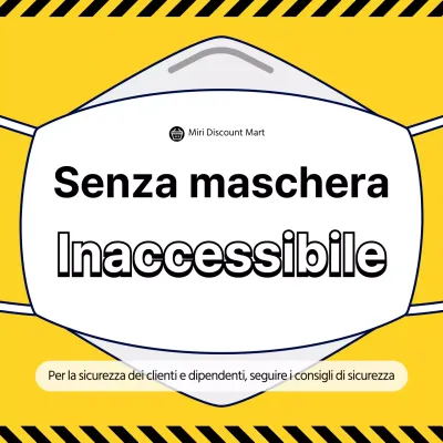 Sono vietate le maschere con sfondo illustrativo giallo e nero.
