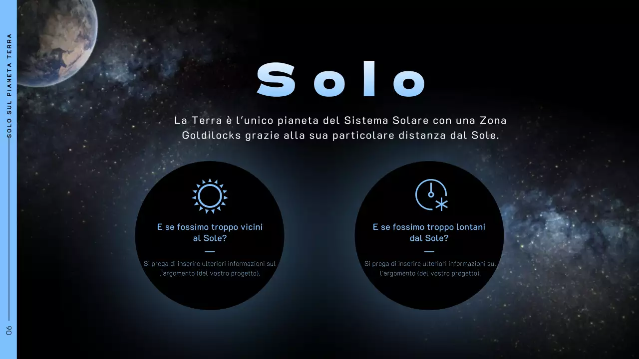 Tema spaziale con foto spaziali su sfondo nero