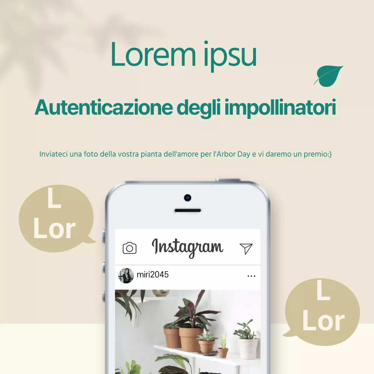 Banner pulito relativo all'Arbor Day su sfondo beige cornice per foto mobile