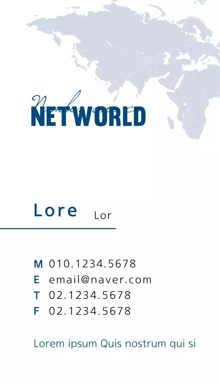 Cartão de visita minimalista azul