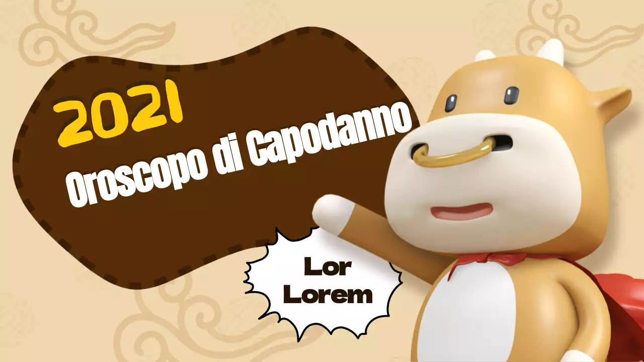 Oroscopo tradizionale di Capodanno beige e carino