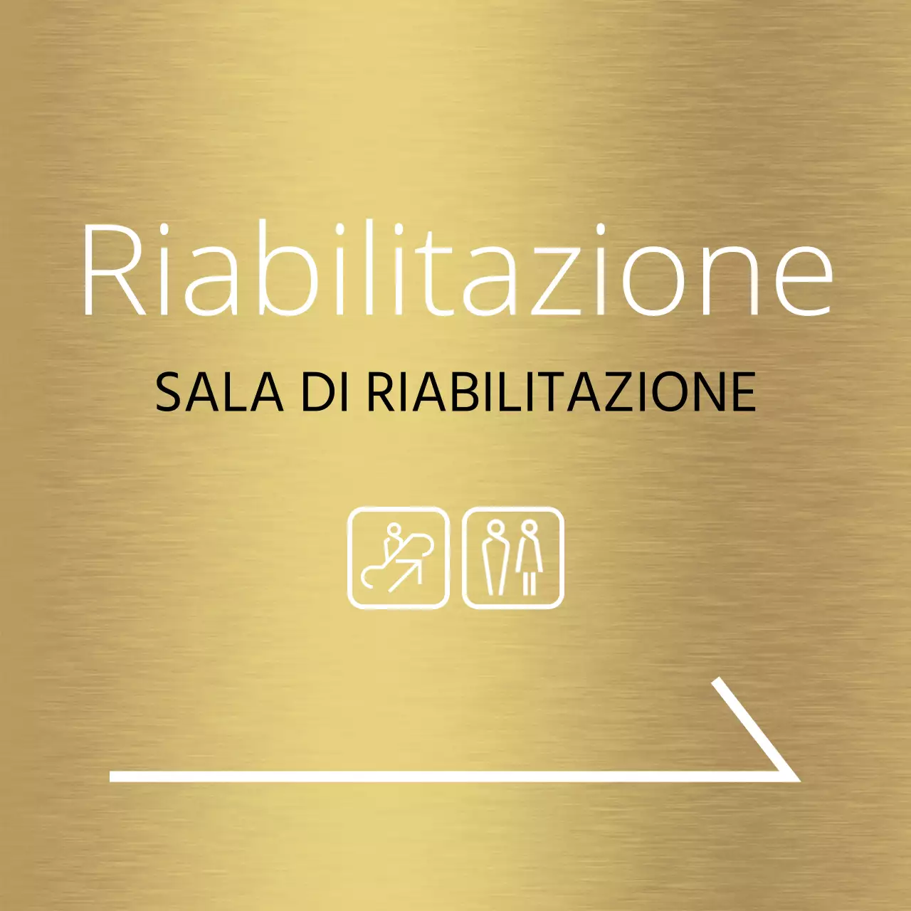 Design semplice della guida ai luoghi con linee bianche e nomi di luoghi ospedalieri