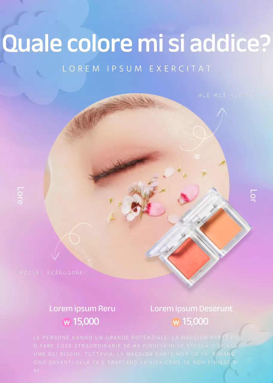 Pop-up di eventi di bellezza in viola e rosa