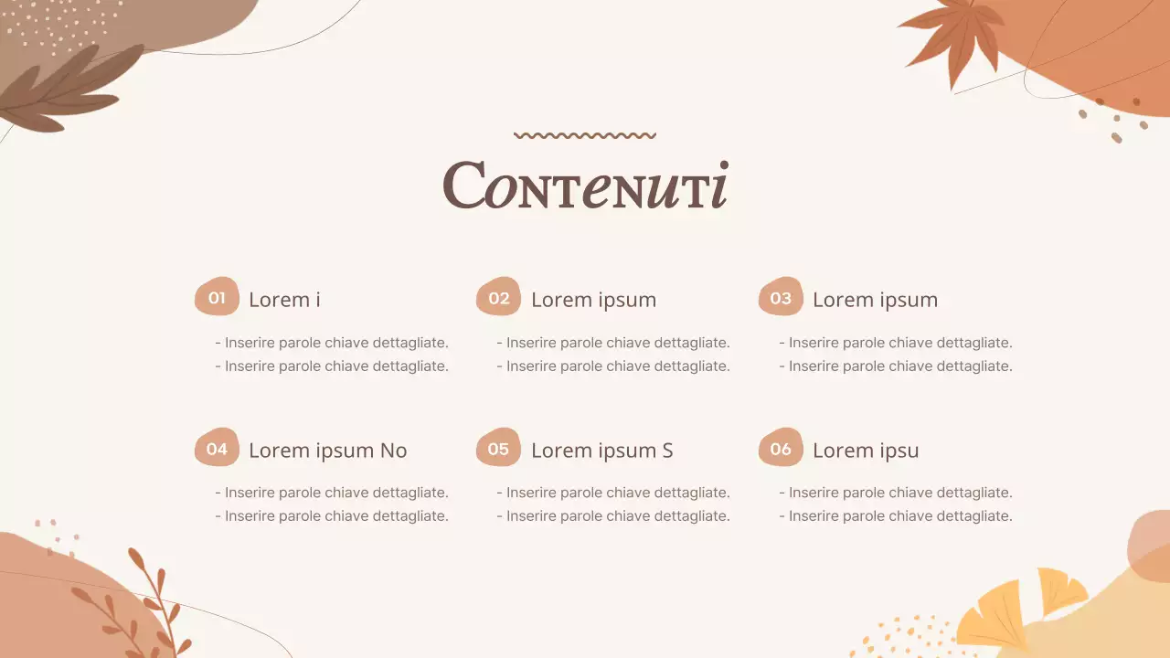 Una guida agli eventi autunnali con motivi geometrici marroni e avorio