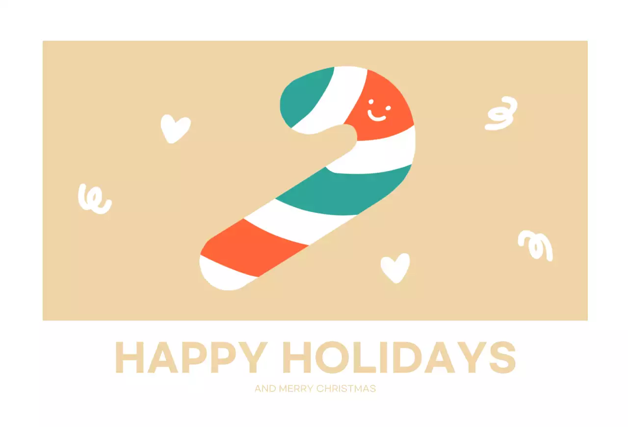 White Cute Christmas Candy Christmas Postcard Postcard