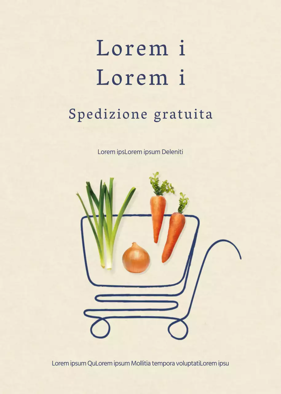 Consegna di prodotti freschi con uno sfondo beige pulito