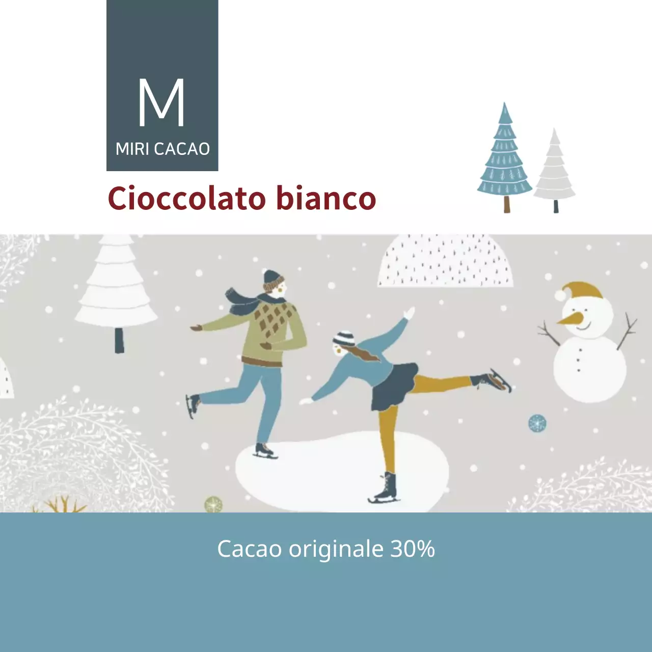 Etichetta per il tè alla cioccolata calda con illustrazione invernale del cielo della Marina