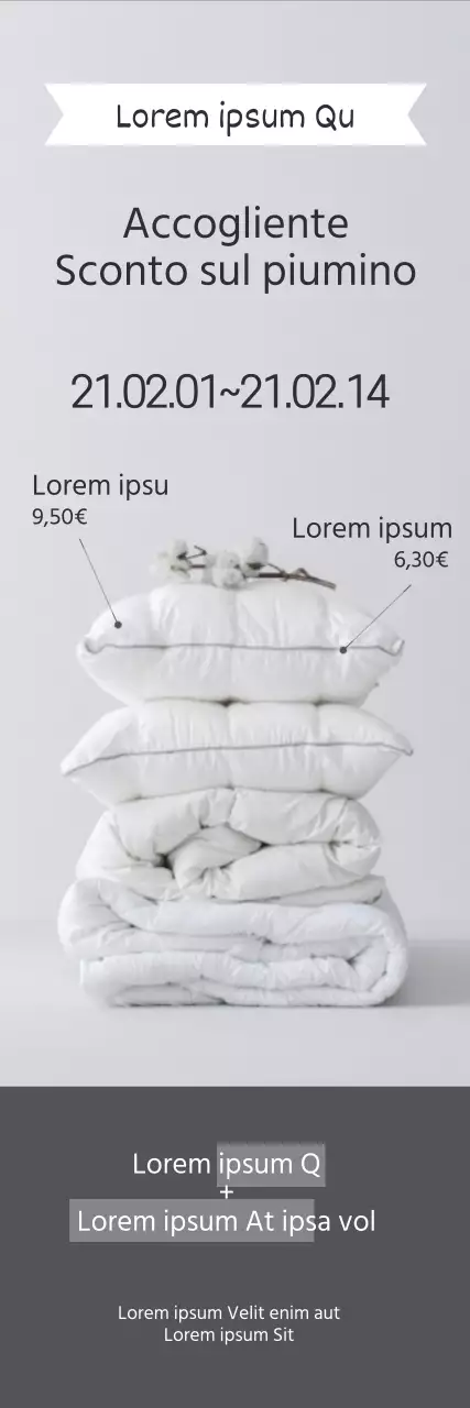 Evidenziare una foto grigia Semplice piumino per promuovere un evento di vendita
