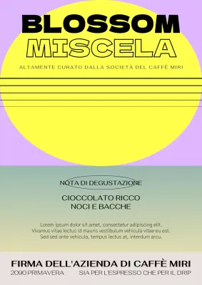 Chicchi di caffè grafici in colori neon