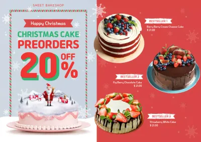 Red Festive Cake Promotion Poster