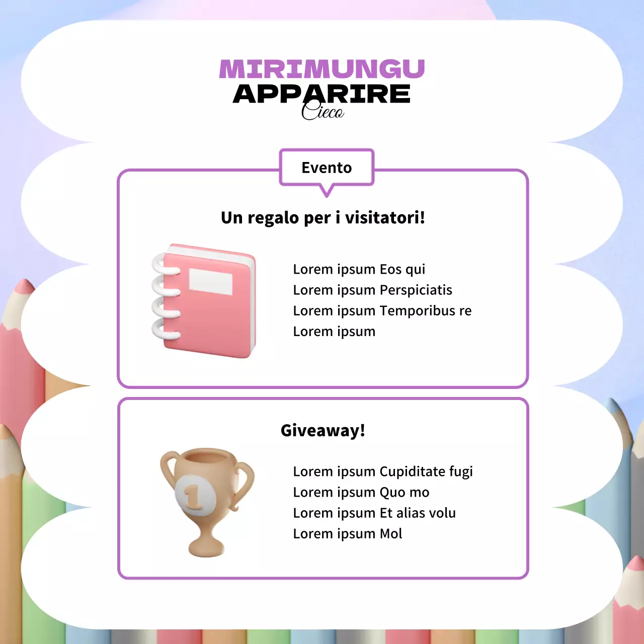 Promuovere un negozio pop-up 3D viola