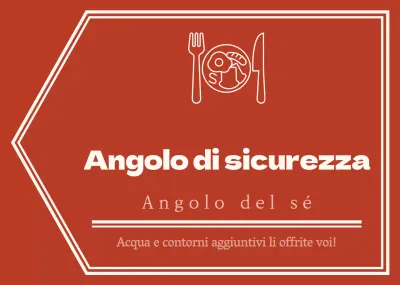 Stile di layout a freccia semplice ed emozionale in rosso e giallo pallido con indicazioni per l'auto-angolo